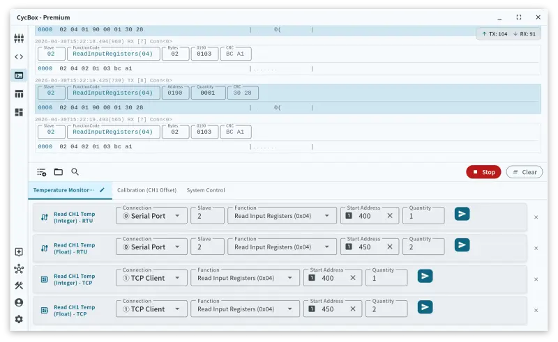 PT100 Temperature Monitoring